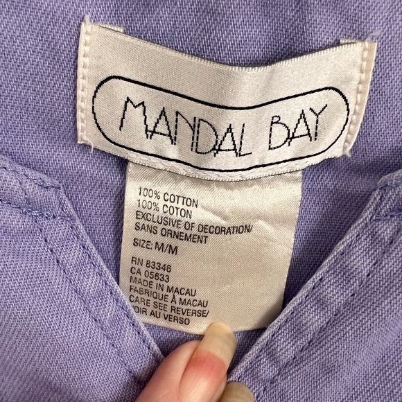 Mandal Bay Maxi Dress Med Purple Beaded Butterfly Cotton Sleeveless V-Neck EUC - Picture 3 of 7